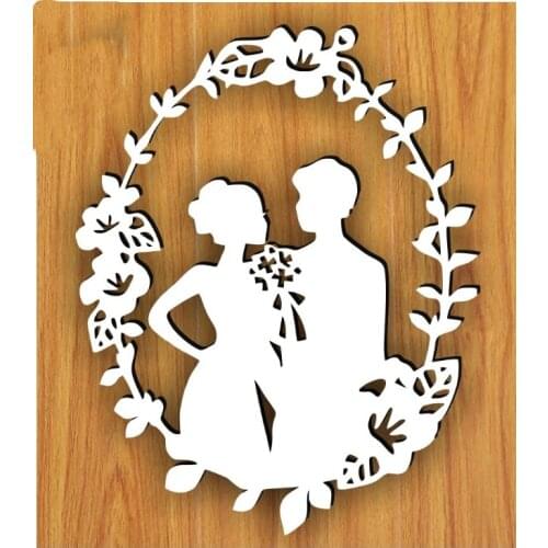 Married Couple Shape Metal Cutting Die DIY for Scrapbooking Decoration Crafts