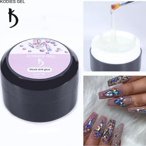 KODIES GEL Nail Art Gel Glue Strass 15ML Strong No Wipe Nail Glue for Rhinestones Gem Sticky Adhesive Stuck Drill UV Nail Polish