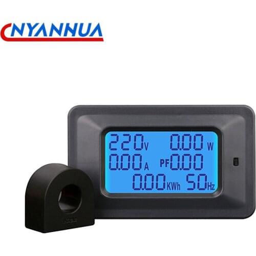 Current And Voltmeter Power Meter Frequency Power Factor Display Meter Power Measuring Instrument 1+6 LCD Large Screen