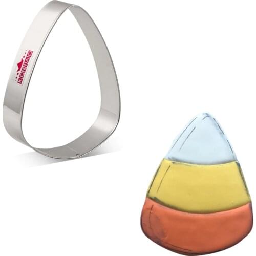 KENIAO Candy Corn Cookie Cutter for Halloween Party - 7 x 10 cm - Biscuit / Fondant / Pastry Cutter - Stainless Steel