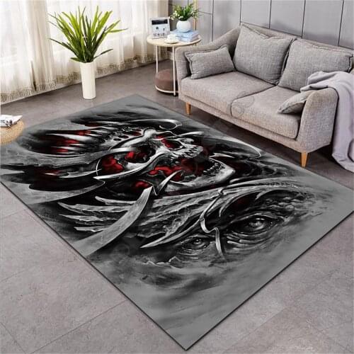Skull carpet Square Anti-Skid Area Floor Mat 3D Rug Non-slip Mat Dining Room Living Room Soft Bedroom Carpet style-01