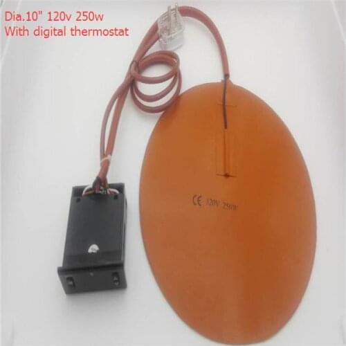120V 250W dia.10" round silicone heater/pad with digital thermostat