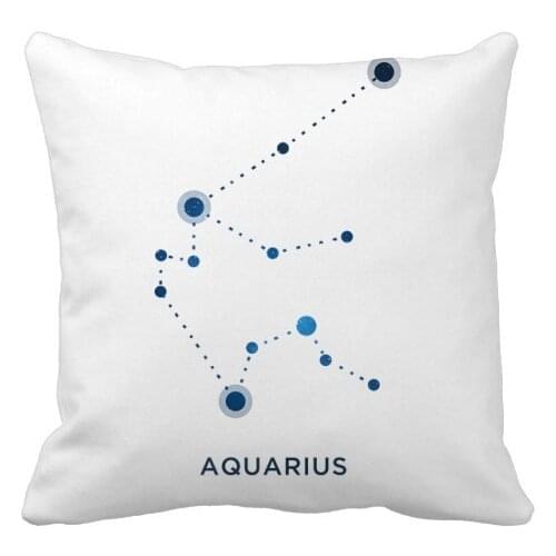 Aquarius Constellation Sign Zodiac Throw Pillow Square Cover