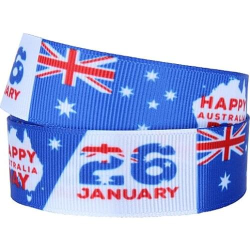 FLRA Ribbon (50yards/lot) Australia flag printed ribbons