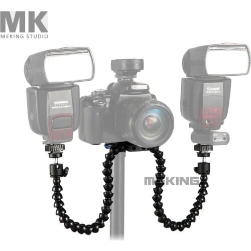 Meking Octopods arm Studio Macro Twin Speedlight Flash Light Speedlite bracket mount holder for Camera