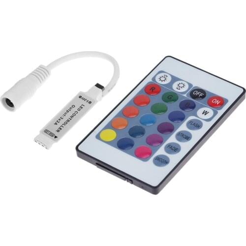 Mini 5-24V 24 Keys IR Wireless LED RGB Controller Remote Controller for LED Strip Light