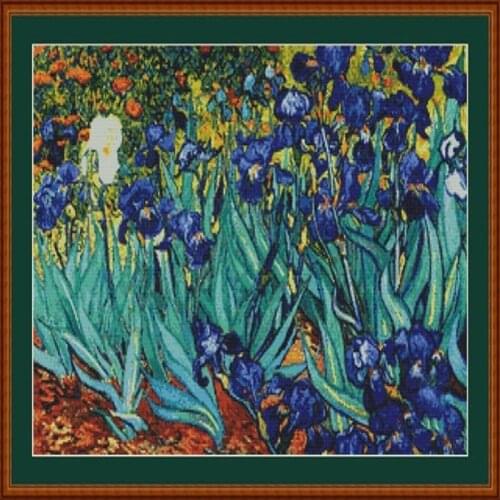 2020 New Arrival Embroidery Irises Cross Stitch Kit Large with 100% Cotton Floss & Free Shipping for Home Wall Decoration