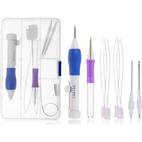 Embroidery Punch Needle Kit Stitching Tool Set Magic Embroidery Needle Pen Weaving Tool Knitting Sewing Tools for DIY Sewing