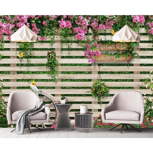 Customize 3D wallpaers for living room bedroom photo wall paper Wooden board rose wall papers home decor 3d