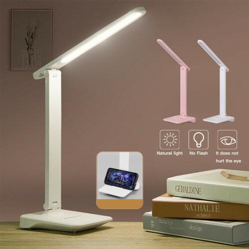 Dimmable Touch LED Desk Lamp Bedside Study Reading Light 3 Color Changing USB Ports Rechargeable Led Table Lights