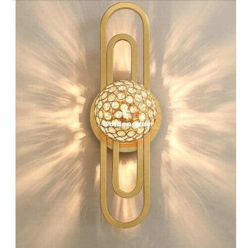 Nordic Crystall Wall Lamps W20cm H50cm Modern Simple Bedside Living Room Decora Light Corridor Staircase LED Lighting Fixttures