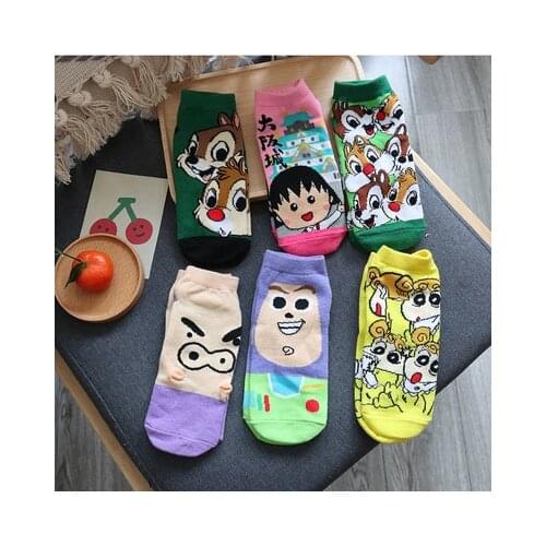 Disney Toy Story Chi-bi Maruko Anime Figures Cartoon Product Cosplay Socks Casual Short Sock Summer Unisex Gifts