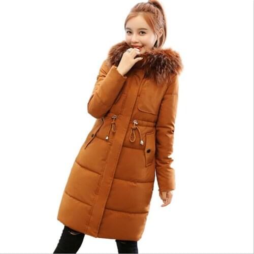 2018New Hot Sale Winter Women Down Jacket Female Hooded Fur Collar Down Cotton Jacket Women Padded Thicken Loose ParkasMujerQ671