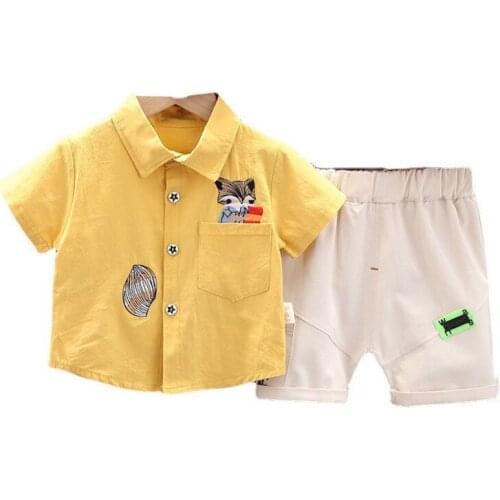 New Summer Baby Boy Clothes Children Cotton Shirt Shorts 2Pcs/Set Toddler Fashion Casual Costume Infant Clothing Kids Tracksuits
