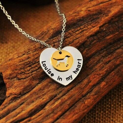 Labrador Necklace,Dog in My Heart,Dog Charm, Dog Silhouette Charm,Personalized Dog Necklace