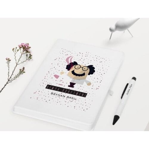 Personalized Chemistry Teacher Themed White Notebook Pen Gift Set-3