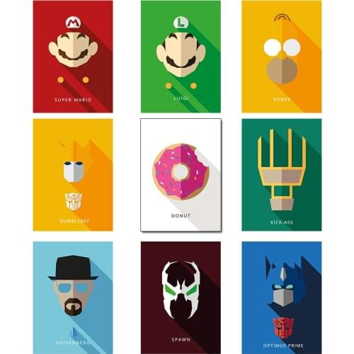 Game Super Smash Bros Minimalist Posters and Cartoon Print Canvas Painting Boy Gifts Bedroom Home Decor
