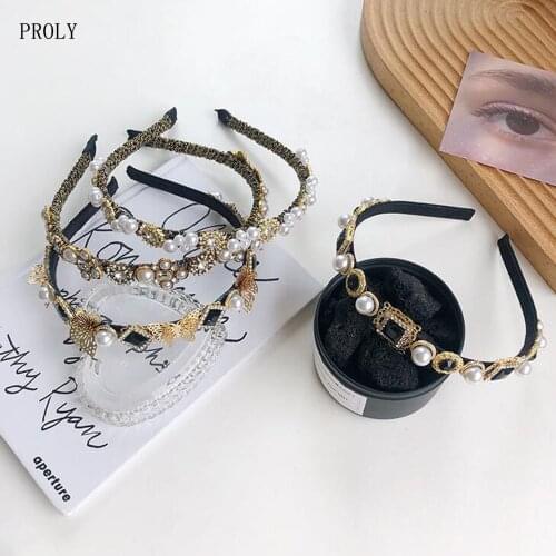 PROLY New Fashion Hair Accessories For Women Spring Headband Baroque Hair Band Shining Rhinestone Hair Accessories