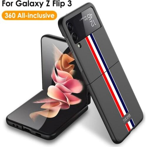 Luxury Case For Samsung Galaxy Z Flip 3 Cover Vintage All-inclusive Shockproof Shell Hard PC Shell For Samsung Z Flip 3 Case