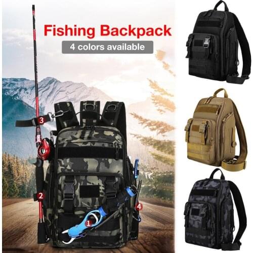 Fishing Tackle Backpack 600D nylon Large Capacity Water Resistant Fishing Gear Storage Bag for fishing/travel/outdoor/climbing