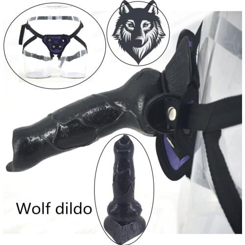 Sex Toys Strapon Animal Wolf Dildo Removable Penis Harness Dick Dog Penis Vagina Stimulate Female Male Couple Adult Toy
