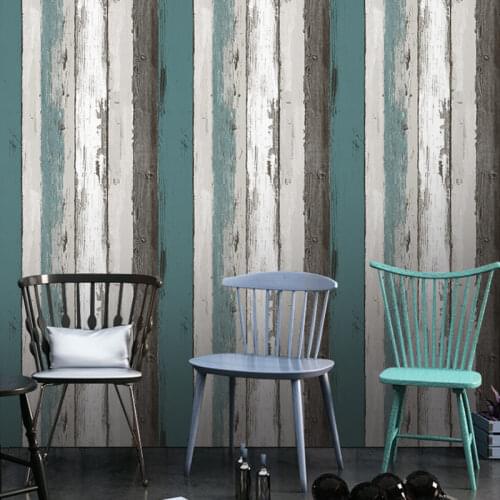 Mediterranean Vinyl Wallpapers Self-adhesive Wood Grain Contact Paper Living Room Bedroom Background Waterproof Decorative Films