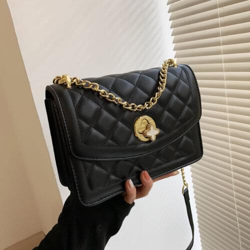 Crossbody Bag Women Handbag Purse Shoulder Bag Female Designer Women Bag Chain Fashion 2021 PU Leather Diamond Lattice Simple