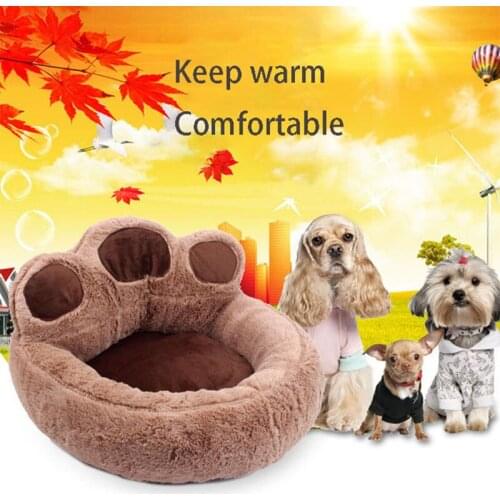 Dog Supplies Super Soft Pet Bed Kennel Dog Round Cat Winter Warm Sleeping Bag Long Plush Large Puppy Cushion Mat Portable