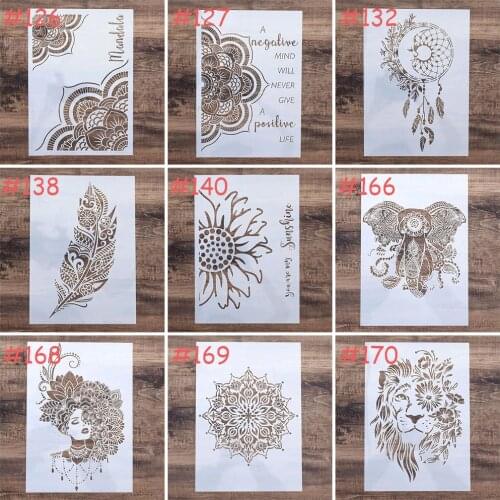 A4 A3 A2 Size DIY Craft Layering Mandala Stencil For Wall Painting Scrapbooking Stamping Album Decorative Embossing Paper Card s