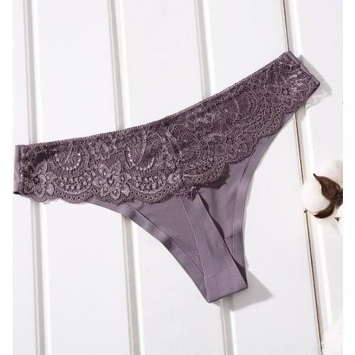 Fashion Women Sexy Low Waist Underpants Lace Splice Transparent G-string Female Briefs Lingerie Sexy Costumes