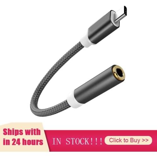 USB-C Type C Adapter Port To 3.5MM Aux Audio Jack Data Cable Earphone Headphone Cable For Samsung Galaxy Xiaomi Huawei