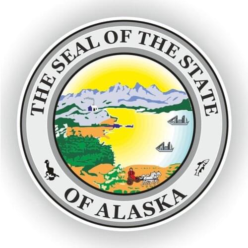 YJZT 13.9CM*13.9CM Car Accessories THE SEAL OT THE STATE ALASKA Car Sticker Decal 6-1556