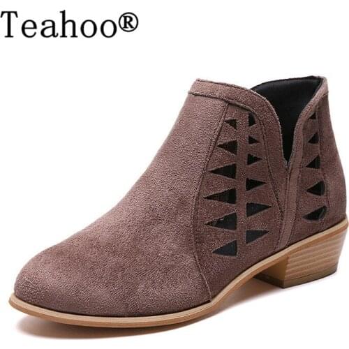 2018 Newest Thick Heels High Shoes Women Heels Ankle Boots Casual Platform Boots Shoes Autumn Winter Martins Boots Plus Size