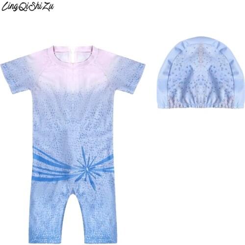 3-8Y Blue Toddler Baby Swimwear For A Girl Summer Beachwear Little Girls Swimwear Children Toddler one piece swimsuit