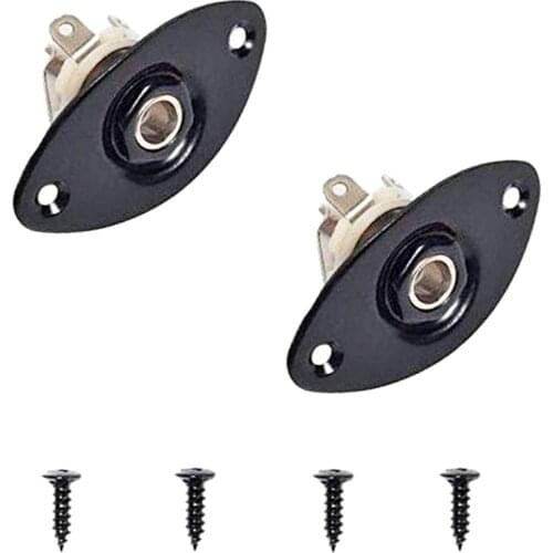 1/4Inch Oval Dented Electric Guitar Jack Output Plate Socket Jackplate,2Pack