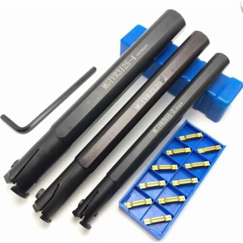 MGIVR2016-2 MGIVR2520 MGIVR3125-1.5 / 2/3/4 inner hole turning tool holder CNC inner groove tools holder+10PCS MGMN cutting tool