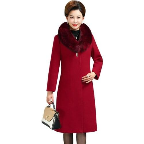 2019 Spring Autumn Plus Size Wool Coat Women Elegant Outerwear Loose Long Sleeve Femme Plus Size Coat Casacos M367
