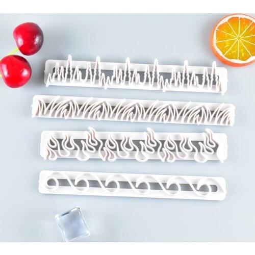 4Pcs Flower Shape Lace Mat Border Mold Decoration Lace Mold Silicone Sugar Lace Pad Fondant Cake Decorating Tools Baking Tools