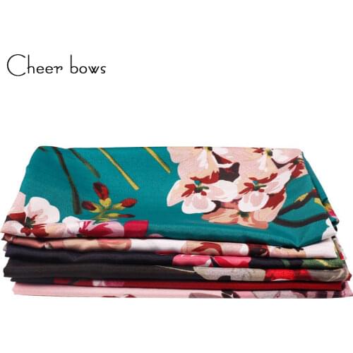 45*150CM Vintage Fabrics Soft Polyester Flowers Pattern Fabric For DIY Shawl Bandana Headband Clothes Patchwork Sewing Materials