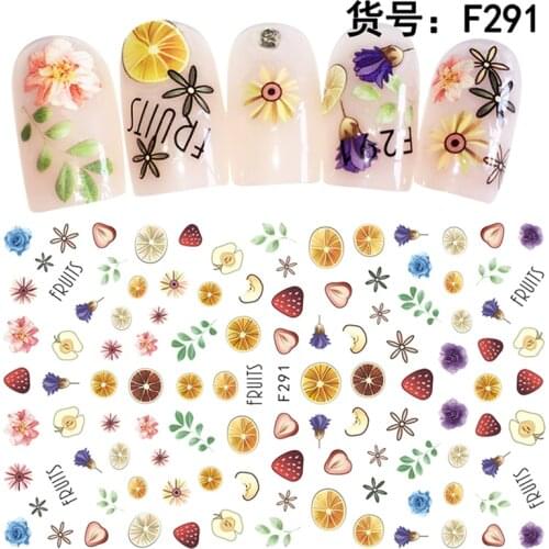 5 sheets strawberry fruit design thin ADhesive Nails Art decorations Stickers decals nail accessories manicure DIY tools F290294