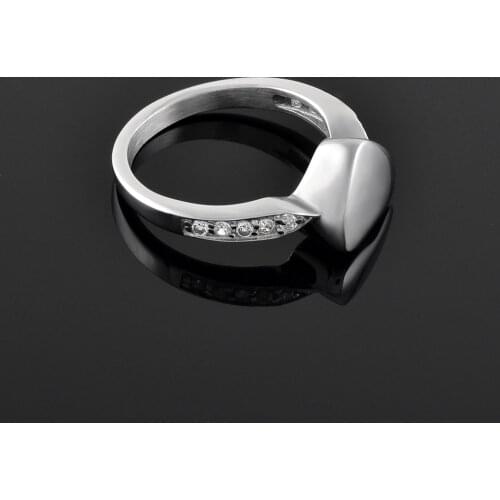 5pcs/Lot Inlay Crystals Heart Ring Cremation Ashes Holder Memorial Ring Stainless Steel Keepsake Jewelry Ring for Women