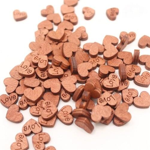 50PCS Wooden Hearts Love Wood Table Confetti for Rustic Wedding Table Scatter Decor and DIY Crafts Childrens DIY Manual Patch