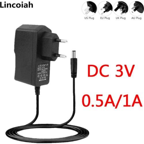 AC 100-240V DC 3V 1A 1000ma Adapter Converter Adaptor 3 V Volt 0.5A Charger Power Supply for MINI Micro DC Motor Stepper Driver