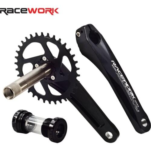 RACEWORK MTB Bike Aluminum Alloy Crankset 170mm Road Bike Chainring 32T 34T 36T 38T Narrow Wide Cycling Parst