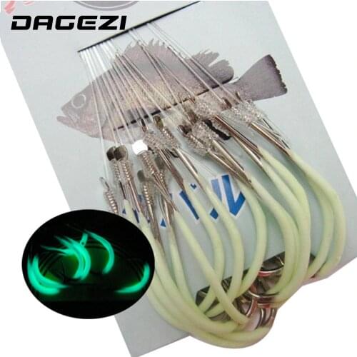 DAGEZI 30pcs/pack Luminous Fishing Hook 12-18# Barbed Hooks Pesca Tackle Accessories High Carbon Steel fishing Hooks