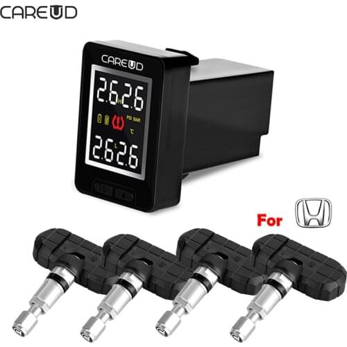 CAREUD TPMS U912 For Honda Car Tire Pressure Sensor 4 Internal Sensors Wireless Battery Changed Pressure Sensor Tire Alarm Car