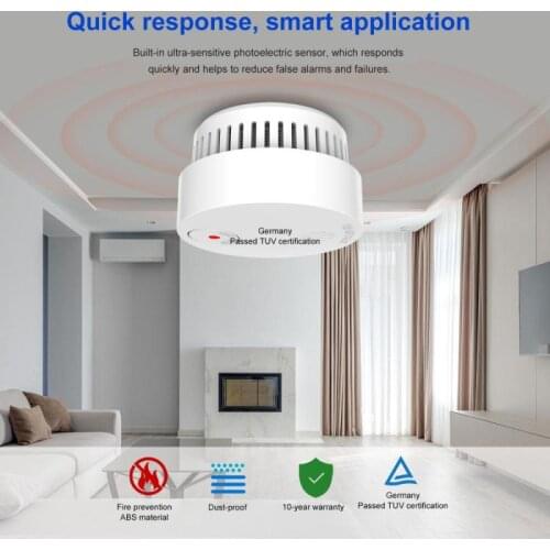 Newest Smoke Alarm Detector Voice Warn Sensor Home Security Protection High Sensitive Built-in lithium Battery 10 Years of Use
