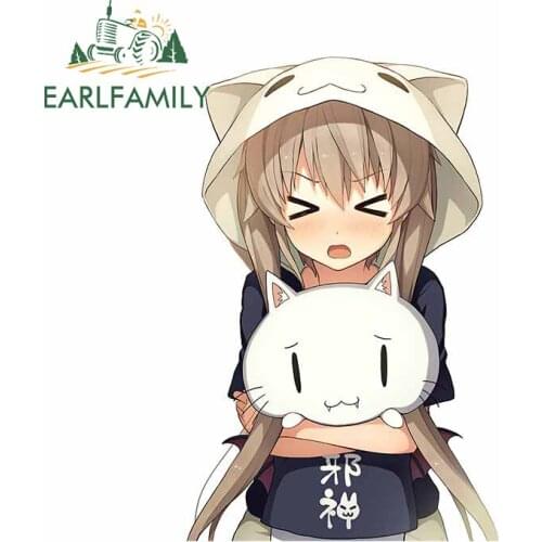 EARLFAMILY 13cm x 8.6cm for Anime Mashiro Flustered Funny Car Sticker Car Door Protector Surfboard JDM Decal Occlusion Scratch