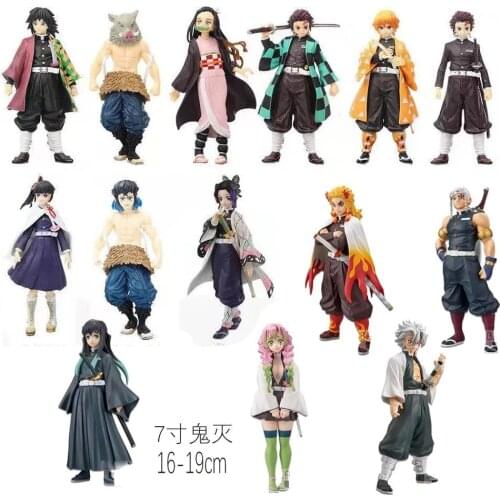Demon Slayer Figure Kamado Tanjirou Nezuko Anime figure Action Figures PVC Model Toys Zenitsu Figurine Inosuke Kimetsu No Yaiba
