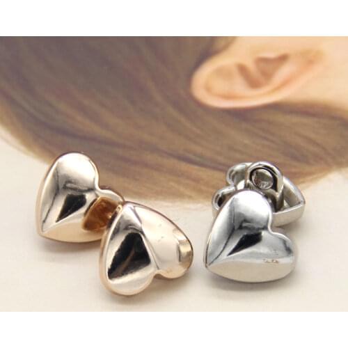 HENGC 10pcs Heart Plating Metal Buttons For Clothing Children Shirt Sleeve Handmade Decorative Sewing Accessories Wholesale